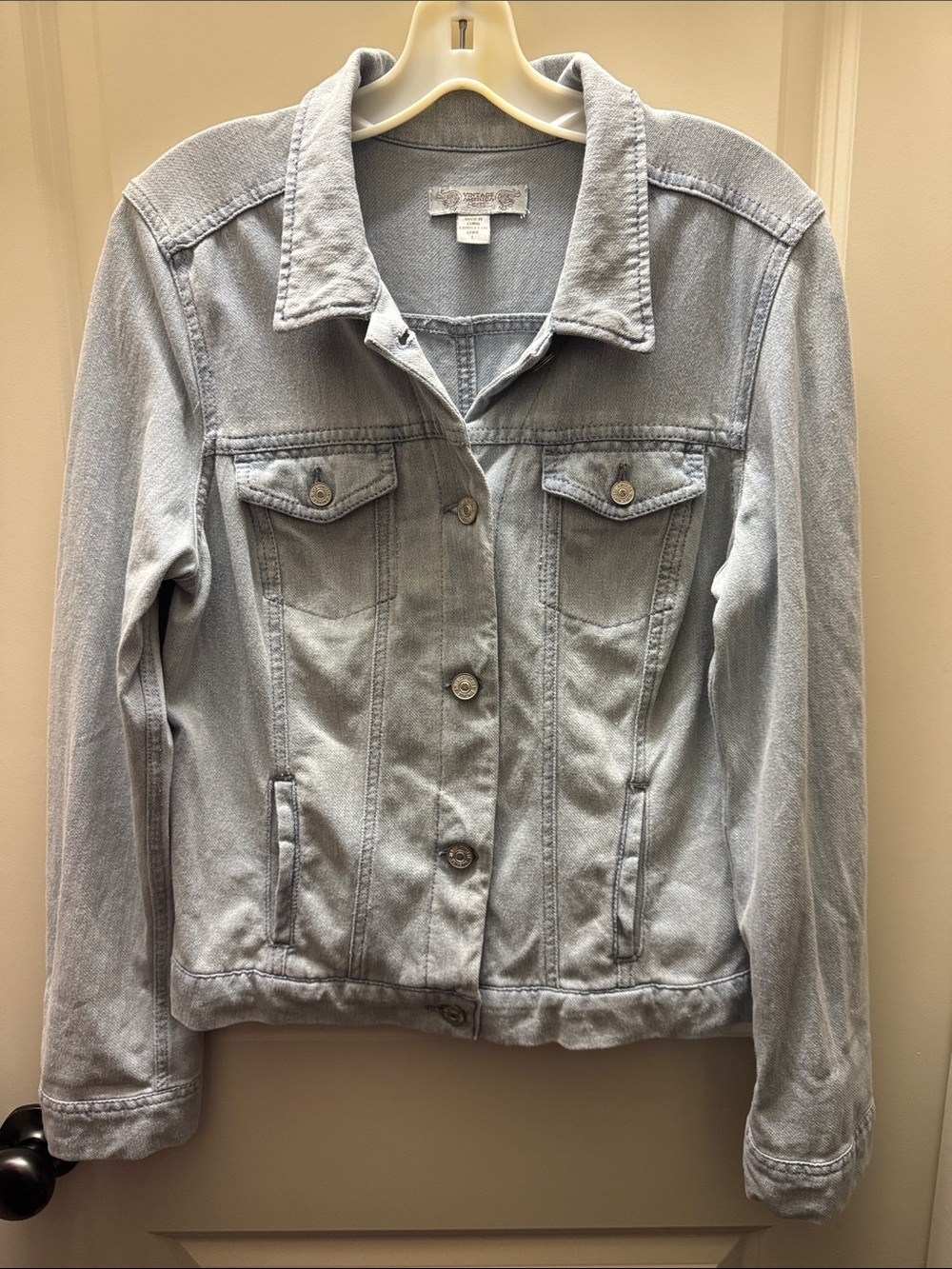 Light Wash Denim Jacket - Pale Blue Jean Jacket